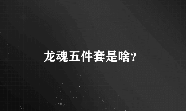 龙魂五件套是啥？