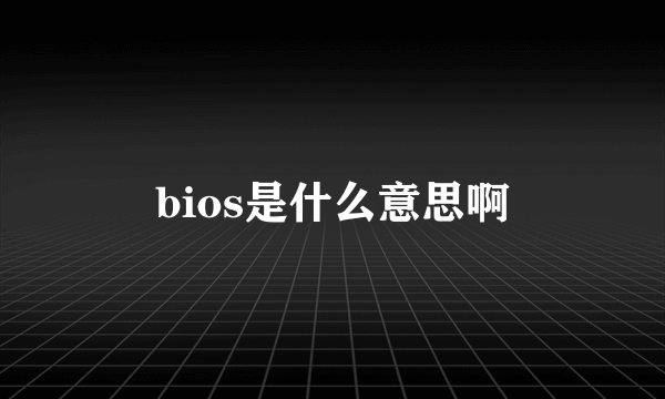 bios是什么意思啊