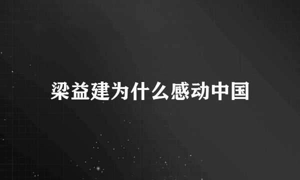 梁益建为什么感动中国