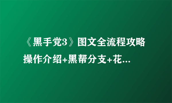 《黑手党3》图文全流程攻略 操作介绍+黑帮分支+花花公子等全收集 【游侠攻略组】