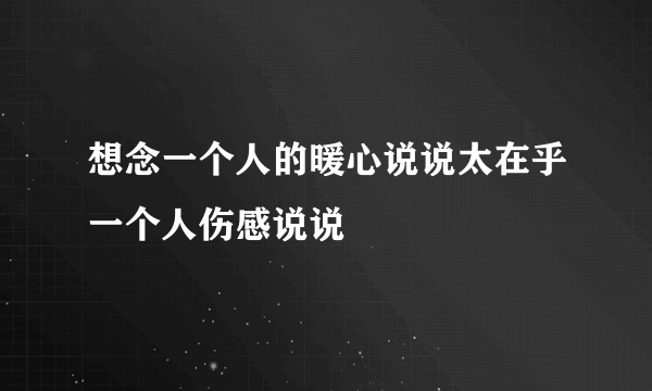 想念一个人的暖心说说太在乎一个人伤感说说