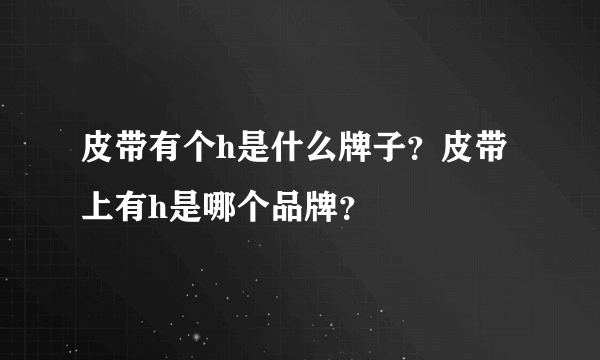 皮带有个h是什么牌子？皮带上有h是哪个品牌？