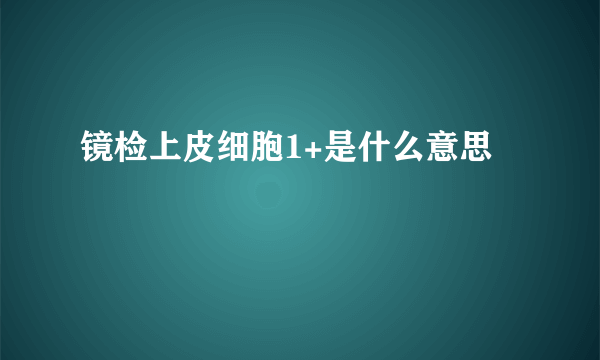 镜检上皮细胞1+是什么意思