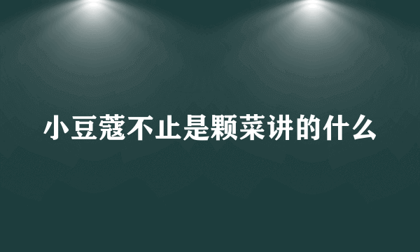 小豆蔻不止是颗菜讲的什么