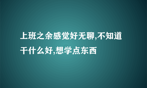 上班之余感觉好无聊,不知道干什么好,想学点东西