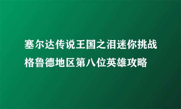 塞尔达传说王国之泪迷你挑战格鲁德地区第八位英雄攻略