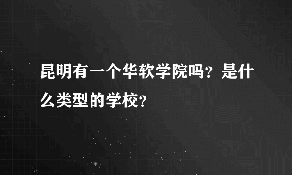 昆明有一个华软学院吗？是什么类型的学校？