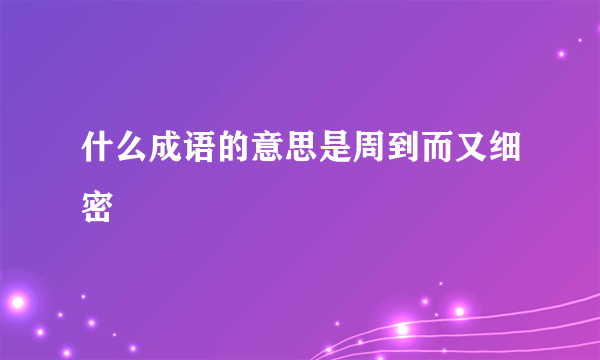 什么成语的意思是周到而又细密