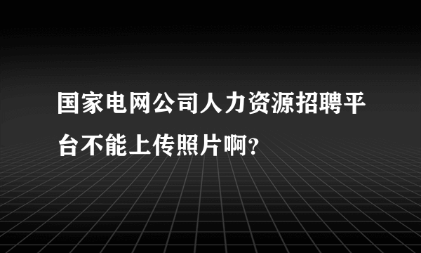 国家电网公司人力资源招聘平台不能上传照片啊？