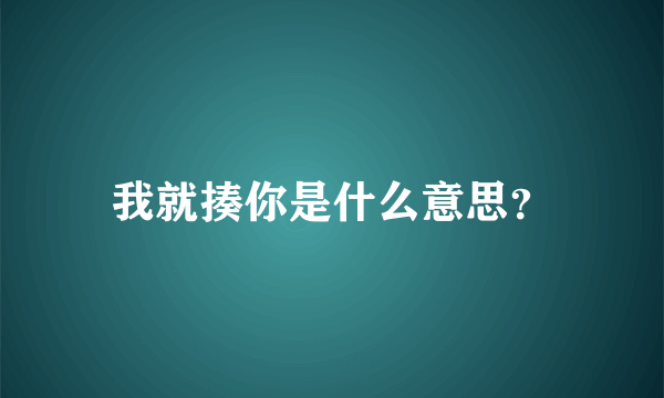 我就揍你是什么意思？