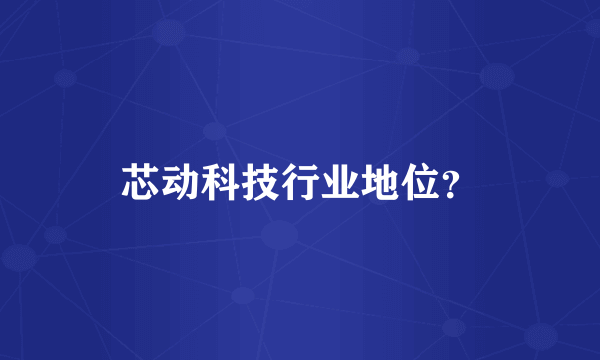 芯动科技行业地位？