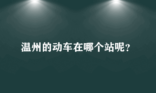 温州的动车在哪个站呢？