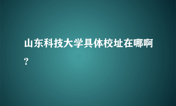 山东科技大学具体校址在哪啊？