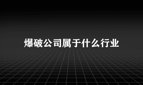 爆破公司属于什么行业