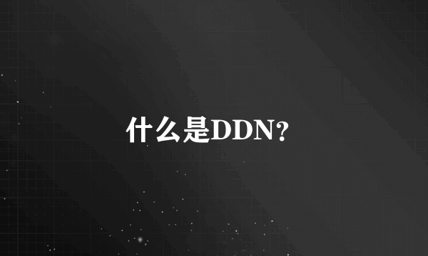 什么是DDN？