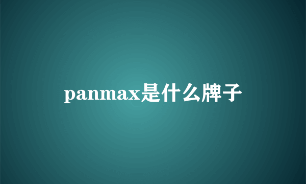 panmax是什么牌子