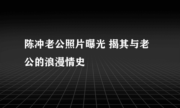 陈冲老公照片曝光 揭其与老公的浪漫情史