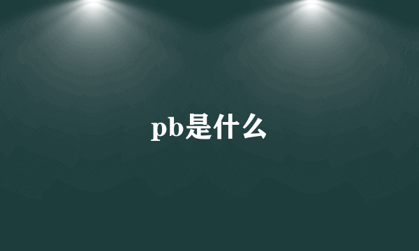 pb是什么