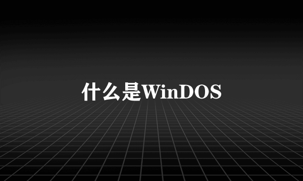 什么是WinDOS