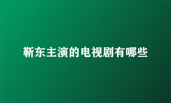 靳东主演的电视剧有哪些