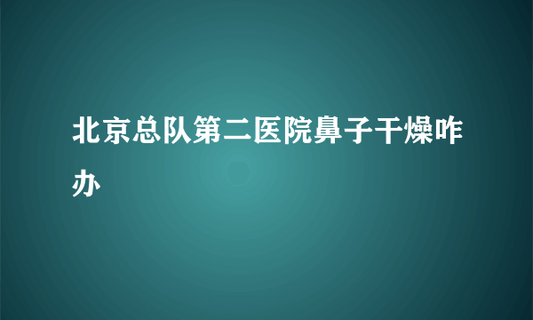 北京总队第二医院鼻子干燥咋办