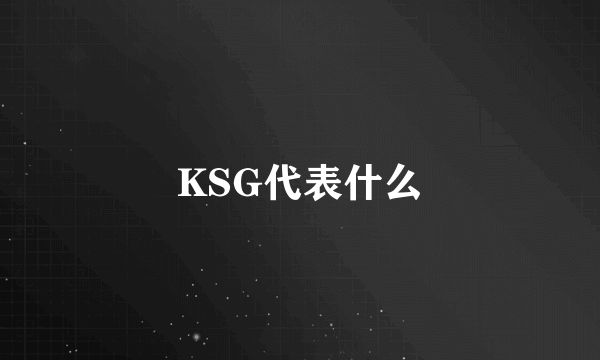 KSG代表什么