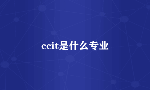 ccit是什么专业