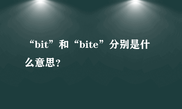 “bit”和“bite”分别是什么意思？