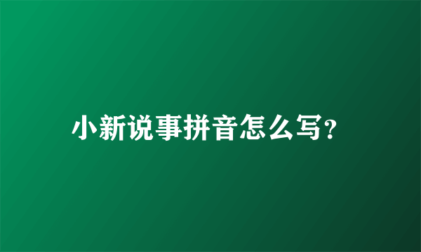 小新说事拼音怎么写？