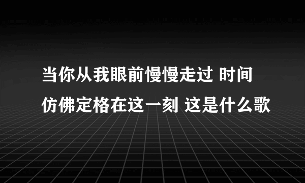 当你从我眼前慢慢走过 时间仿佛定格在这一刻 这是什么歌