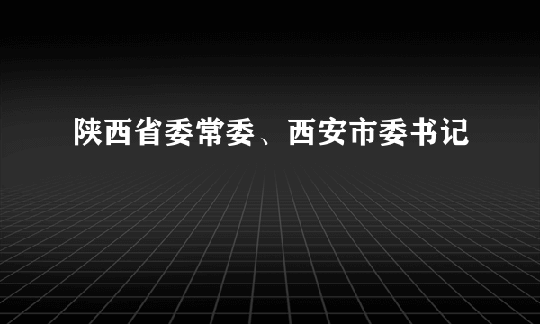 陕西省委常委、西安市委书记