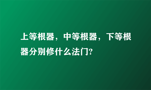 上等根器，中等根器，下等根器分别修什么法门?