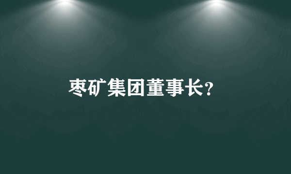 枣矿集团董事长？