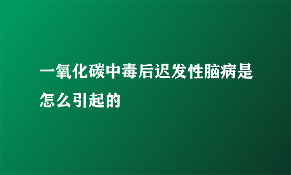 一氧化碳中毒后迟发性脑病是怎么引起的